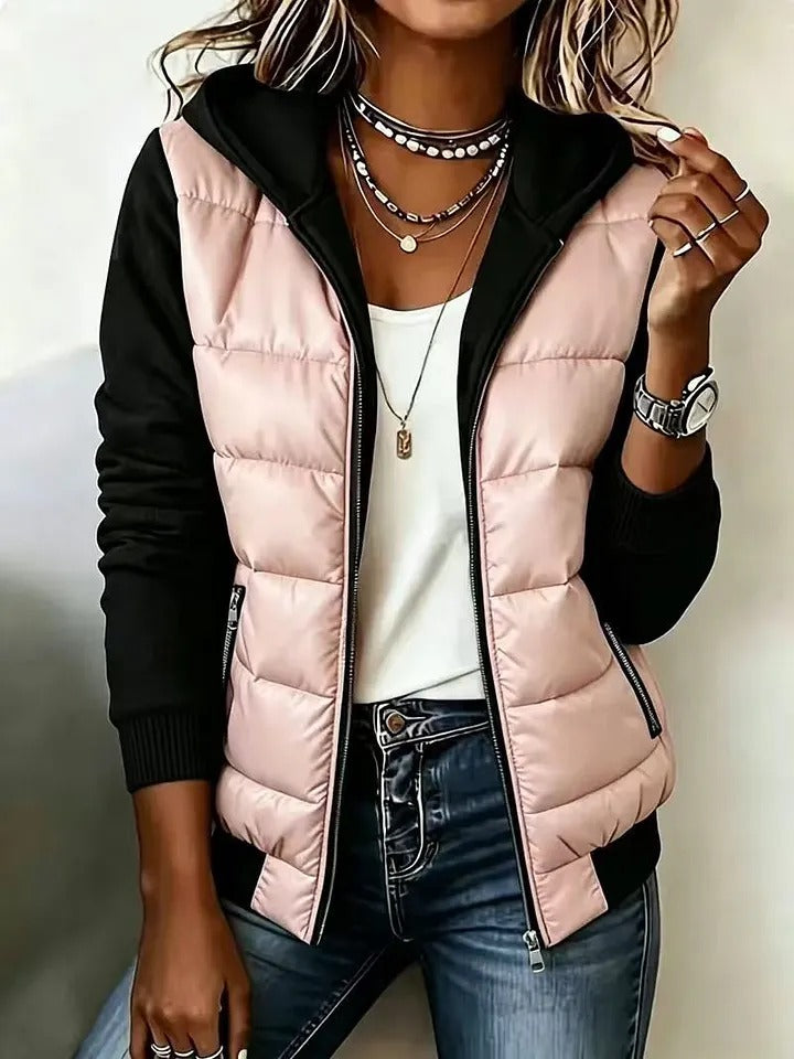 Damen Kapuzenjacke mit Farbblockdesign