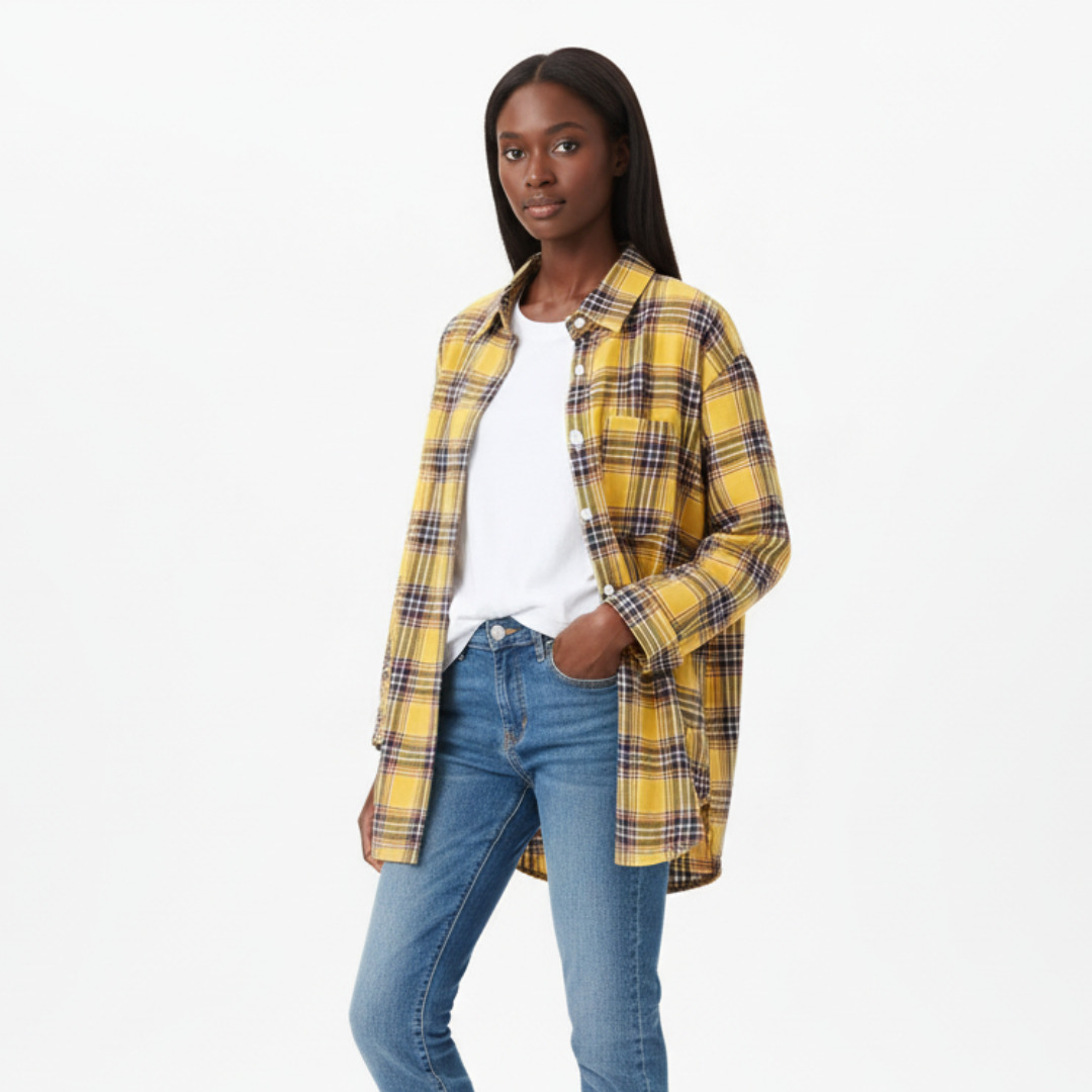 Flanellbluse mit Karomuster | Weiche Overshirt-Bluse für Damen