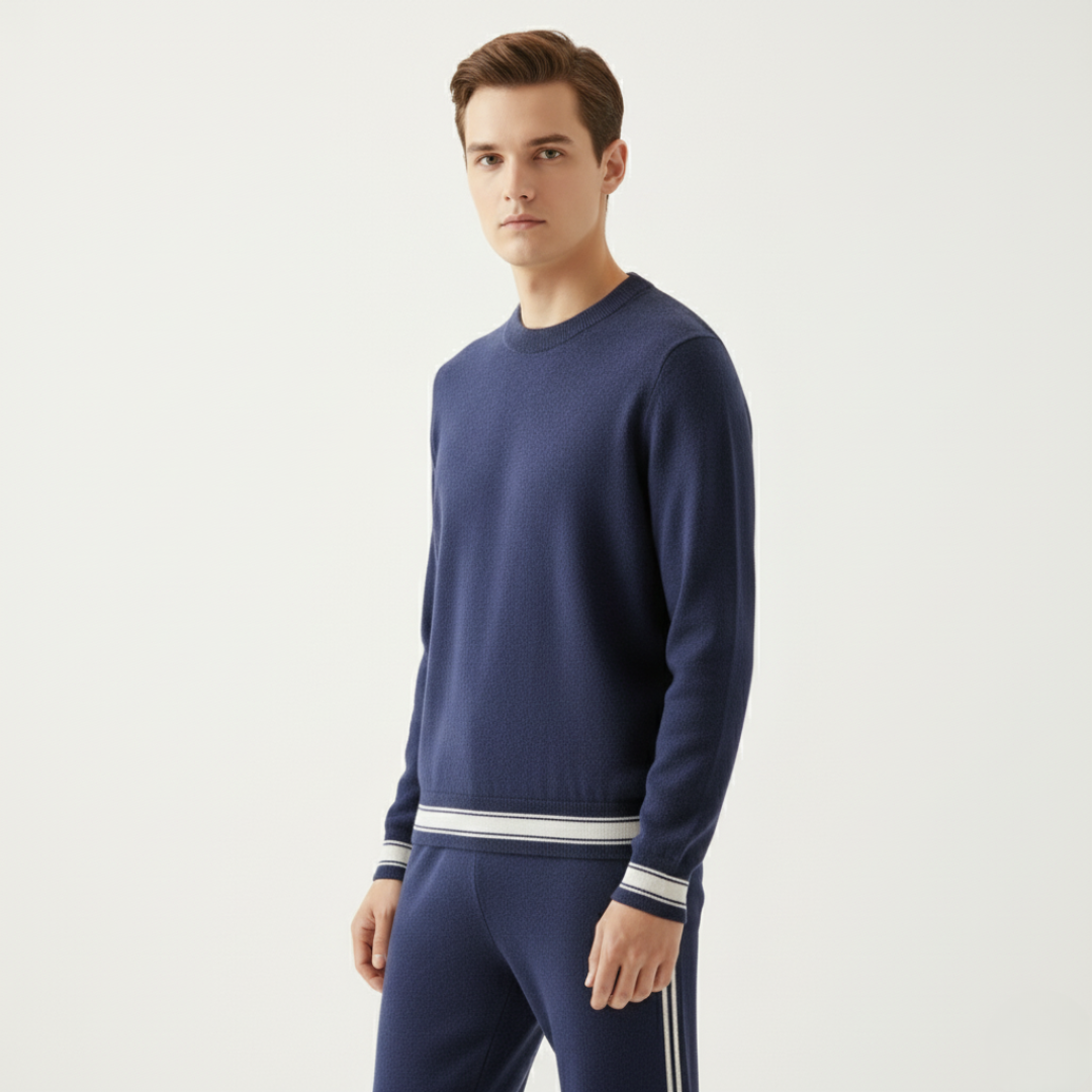 Herren Trainingsanzug – Zweiteiliges Set mit Pullover & Jogginghose | Weicher Strickanzug für Komfort & Stil