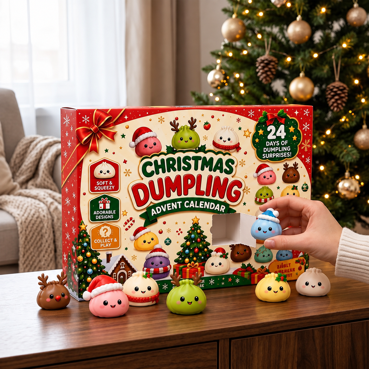 Adventskalender mit 24 Squishy-Überraschungen für Kinder