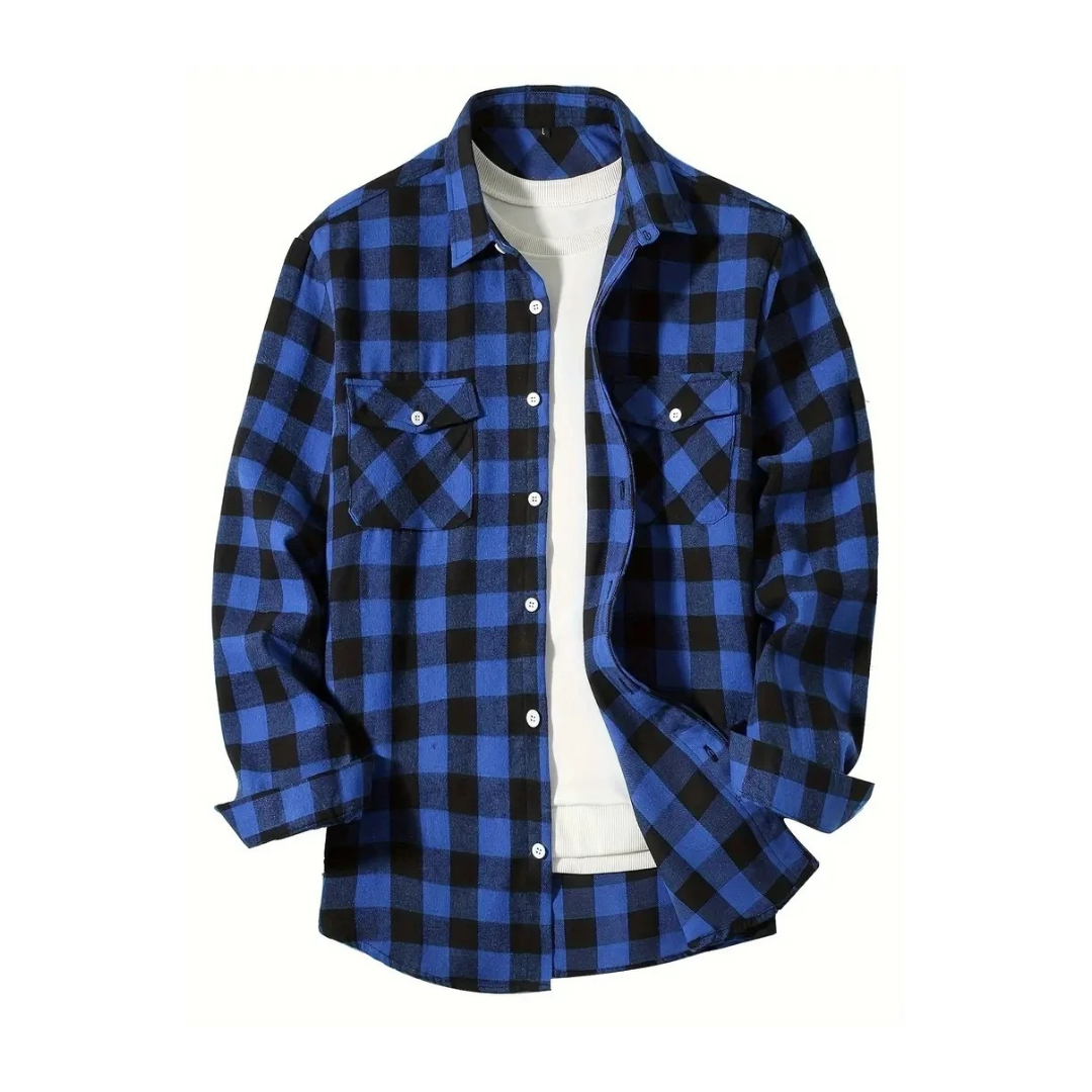 Herren Flanellhemd mit Karomuster | Leichtes Overshirt