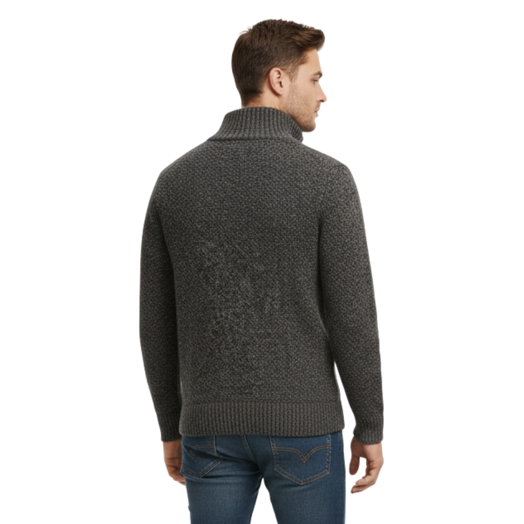 Nordspur | MerinoEdge Strickpullover mit Halb-Reißverschluss