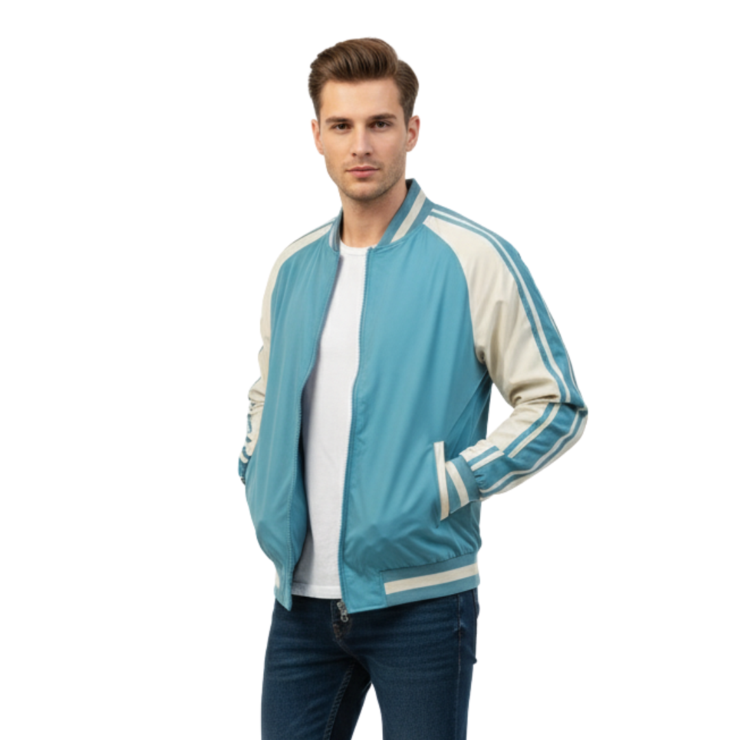 Herren Retro-Trackjacke mit Streifen – Klassische Sportjacke mit Reißverschluss