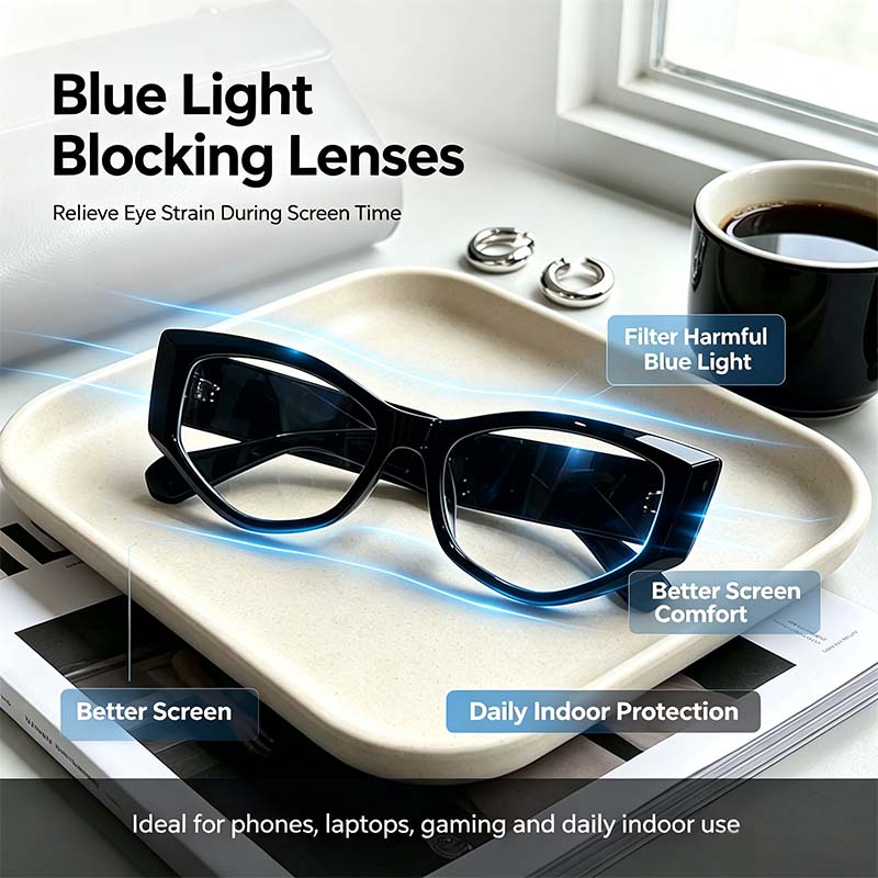 Damen-Lesebrille Anti-Blaulicht Vollrand Eckig