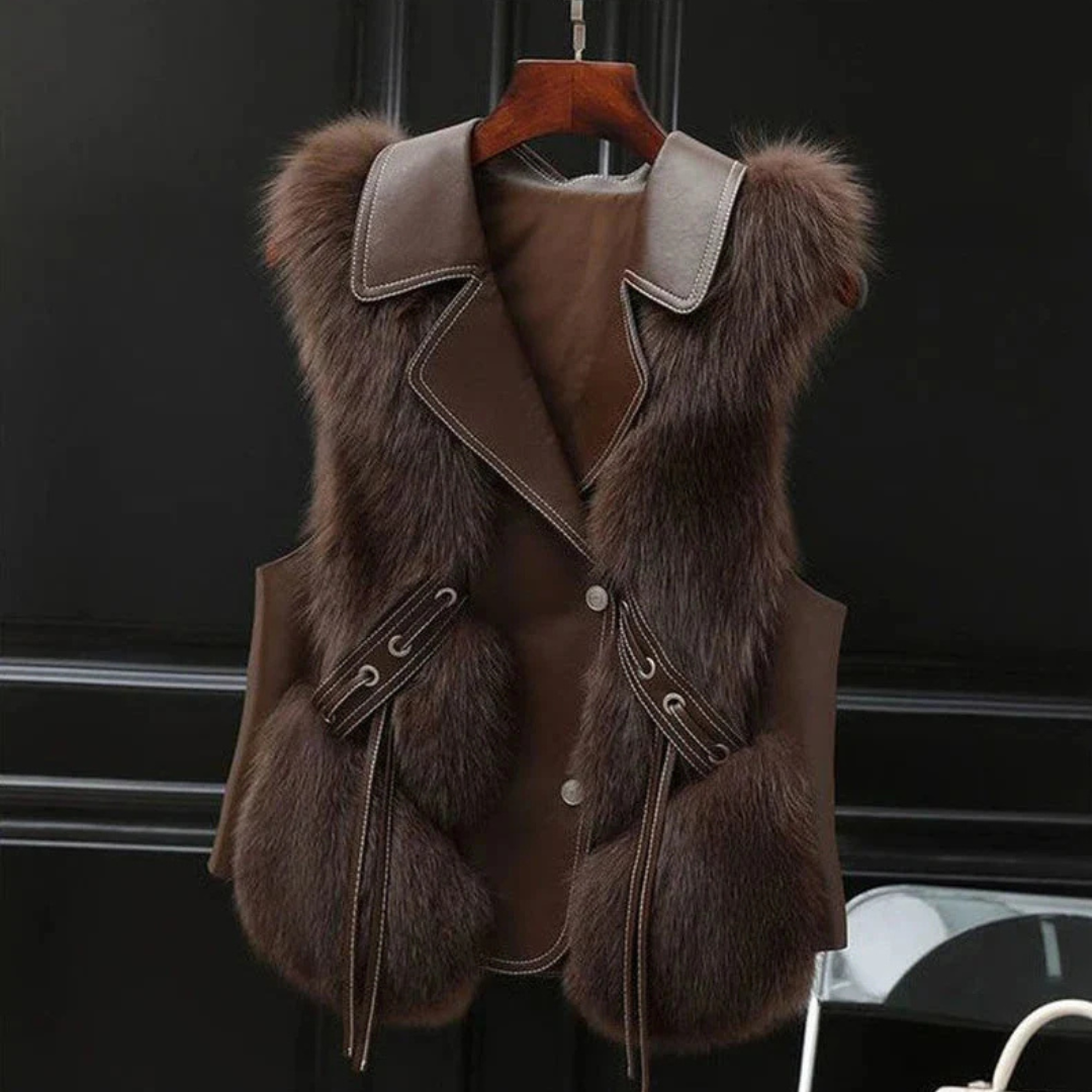 Nordspur | Nereida Weste mit Kunstfellbesatz