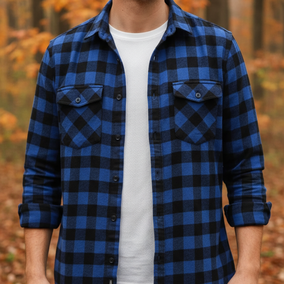 Herren Flanellhemd mit Karomuster | Leichtes Overshirt