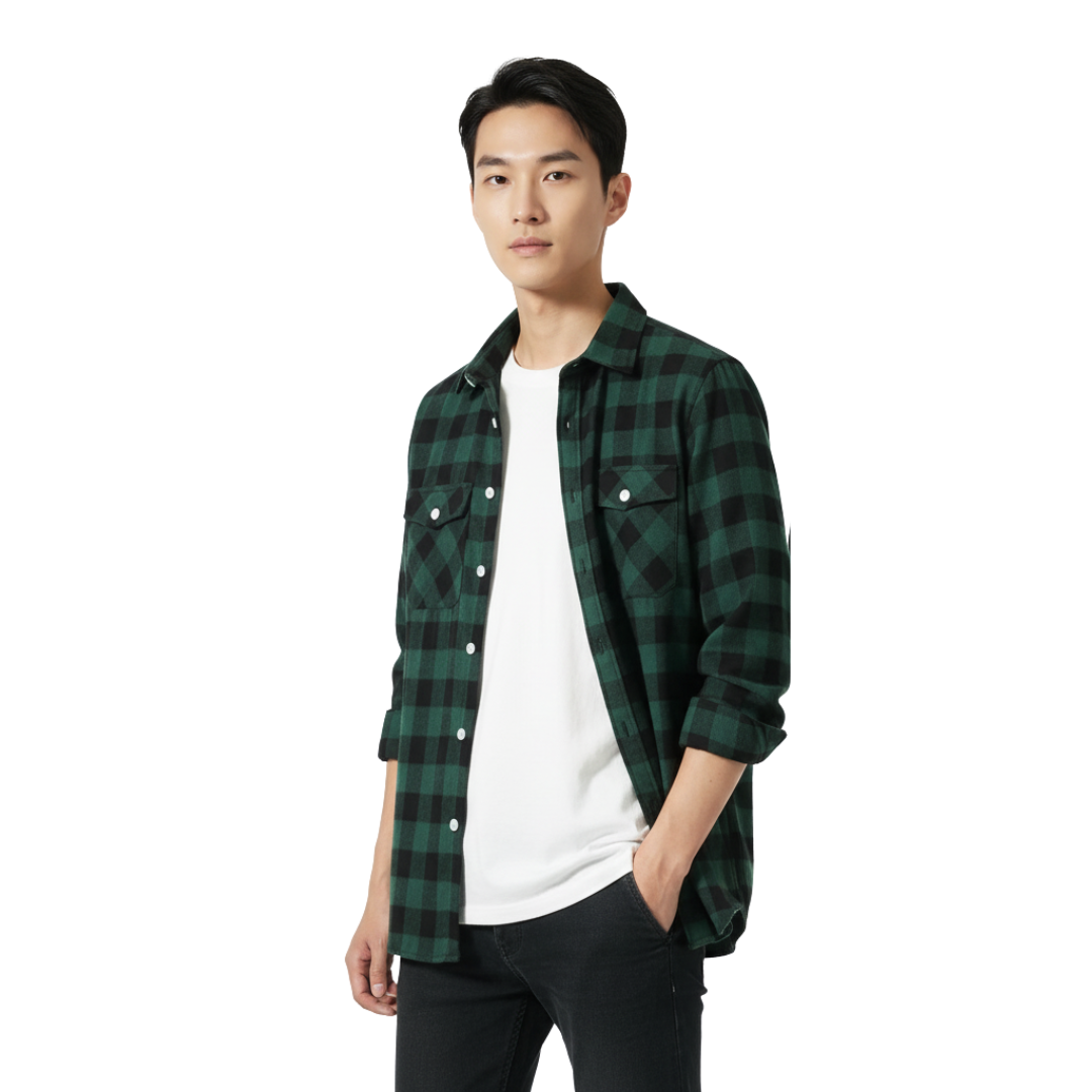 Herren Flanellhemd mit Karomuster | Leichtes Overshirt