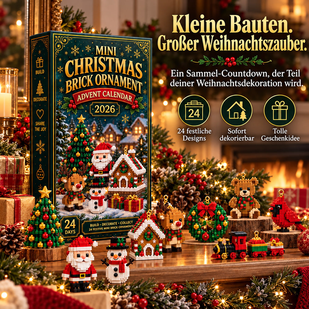 24-Tage-Mini-Weihnachtsdeko-Adventskalender | 24 einzigartige, festliche Bausets mit Aufhängeschlaufen