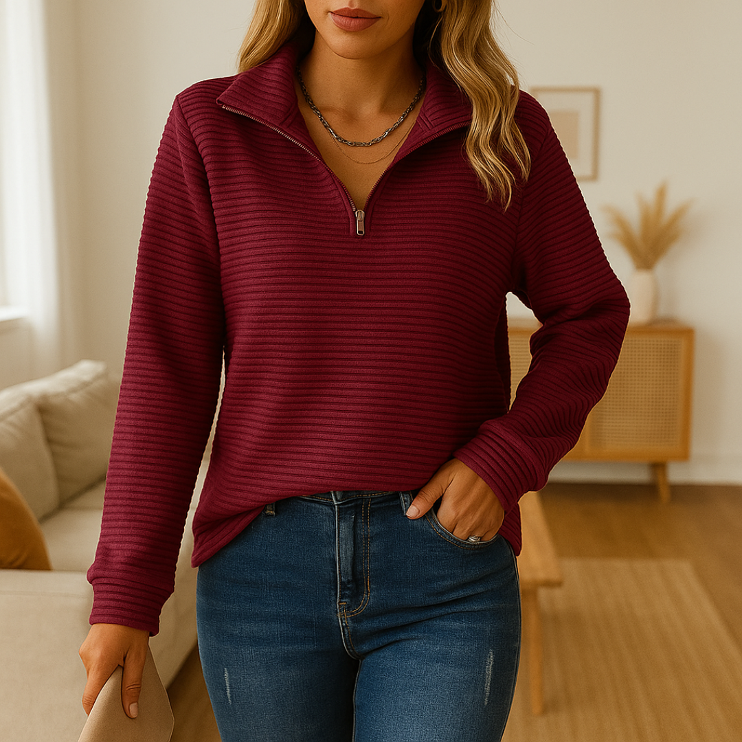 Nordspur | Selene Pullover mit Halb-Reißverschluss