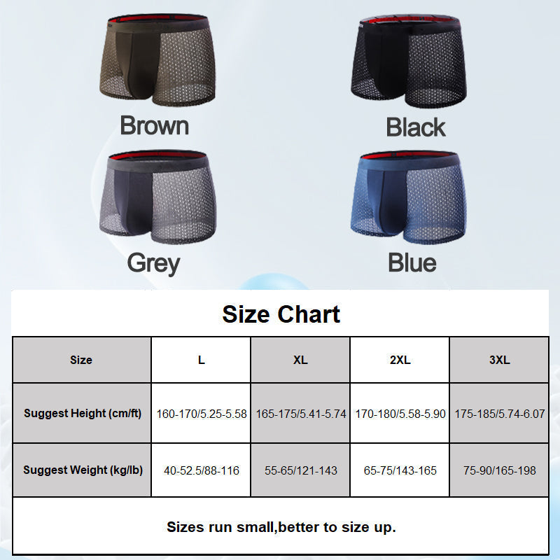 3er-Pack Herren Mesh Atmungsaktive Boxershorts