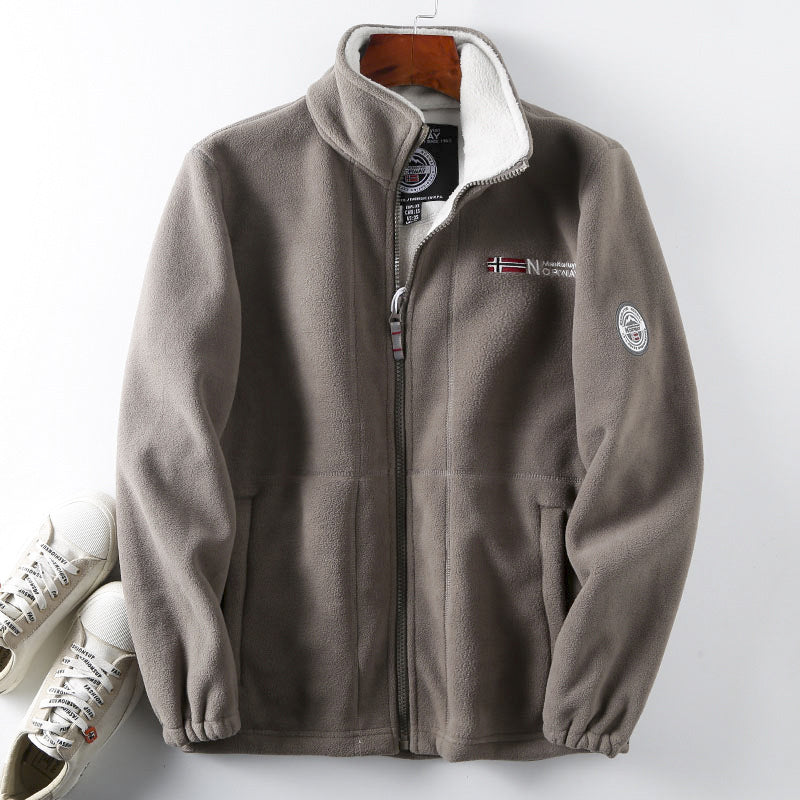 Herren dicker Wollmantel mit Plüschfütterung, große Größen, warm und bequem für Herbst und Winter
