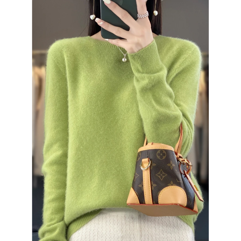Cashmere Pullover Damen Stilvoller Rundhals, Weich & Komfortabel