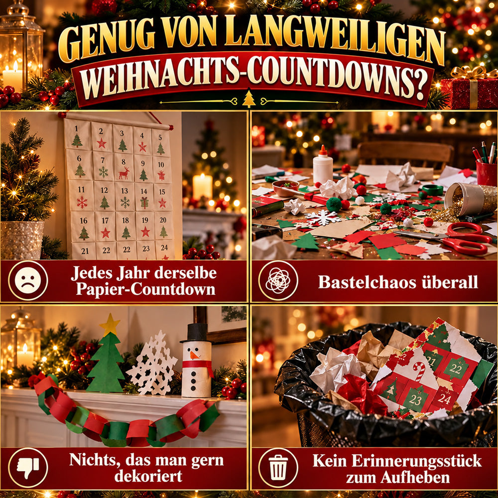 24-Tage-Mini-Weihnachtsdeko-Adventskalender | 24 einzigartige, festliche Bausets mit Aufhängeschlaufen