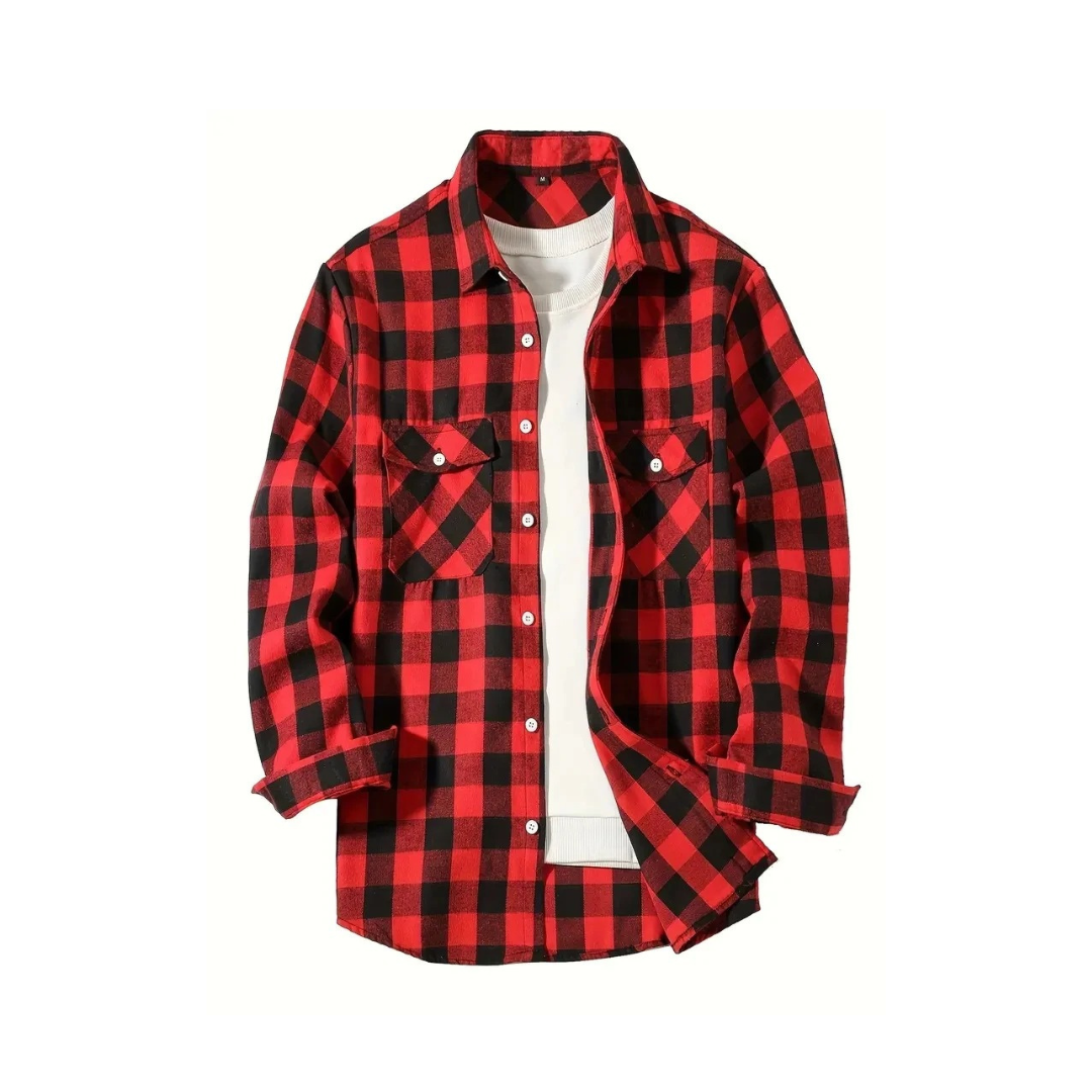 Herren Flanellhemd mit Karomuster | Leichtes Overshirt
