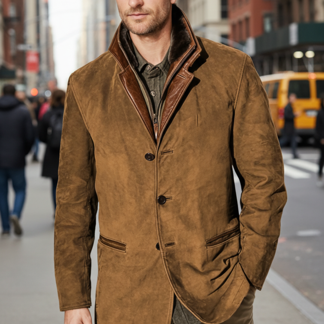 Lederjacke Herren Vintage mit Futter & Tailored Fit – Classic Rider