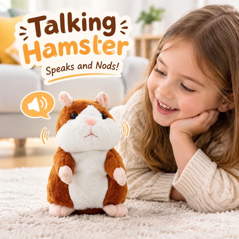 Sprechender Hamster-Plüsch, wiederholt Stimmen und schüttelt den Kopf