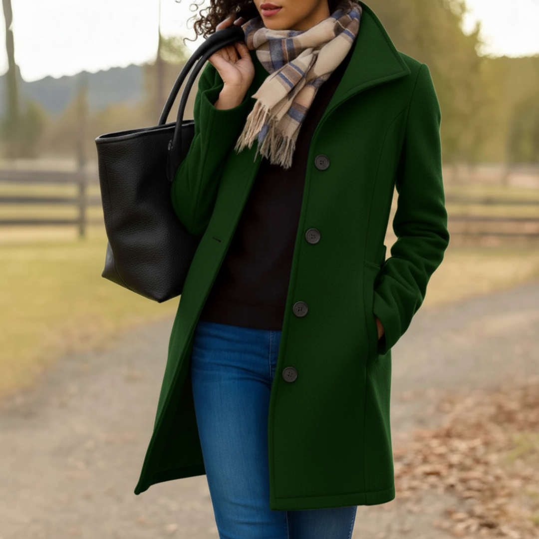 Klassischer Mid-Length Knopfmantel