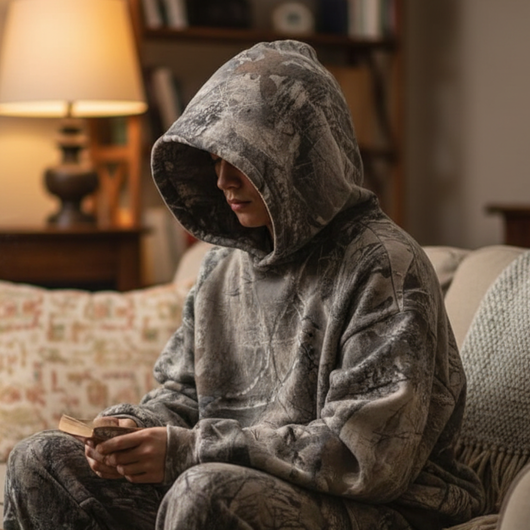 Pullover im Camouflage-Look mit Oversized Fit & Unisex Design – UrbanHunter Hoodie