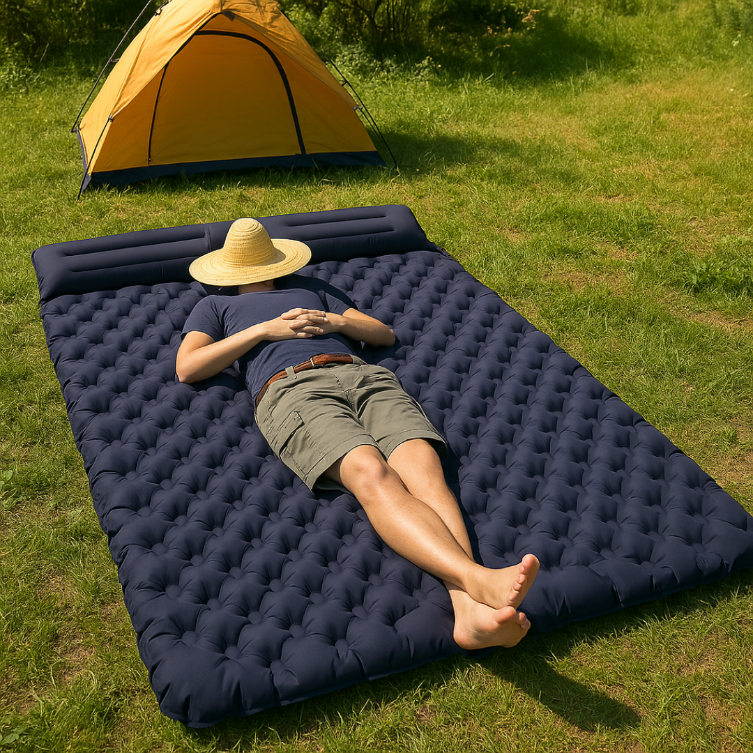 Doppelte Camping Isomatte mit Fußpumpe – AirNest Duo