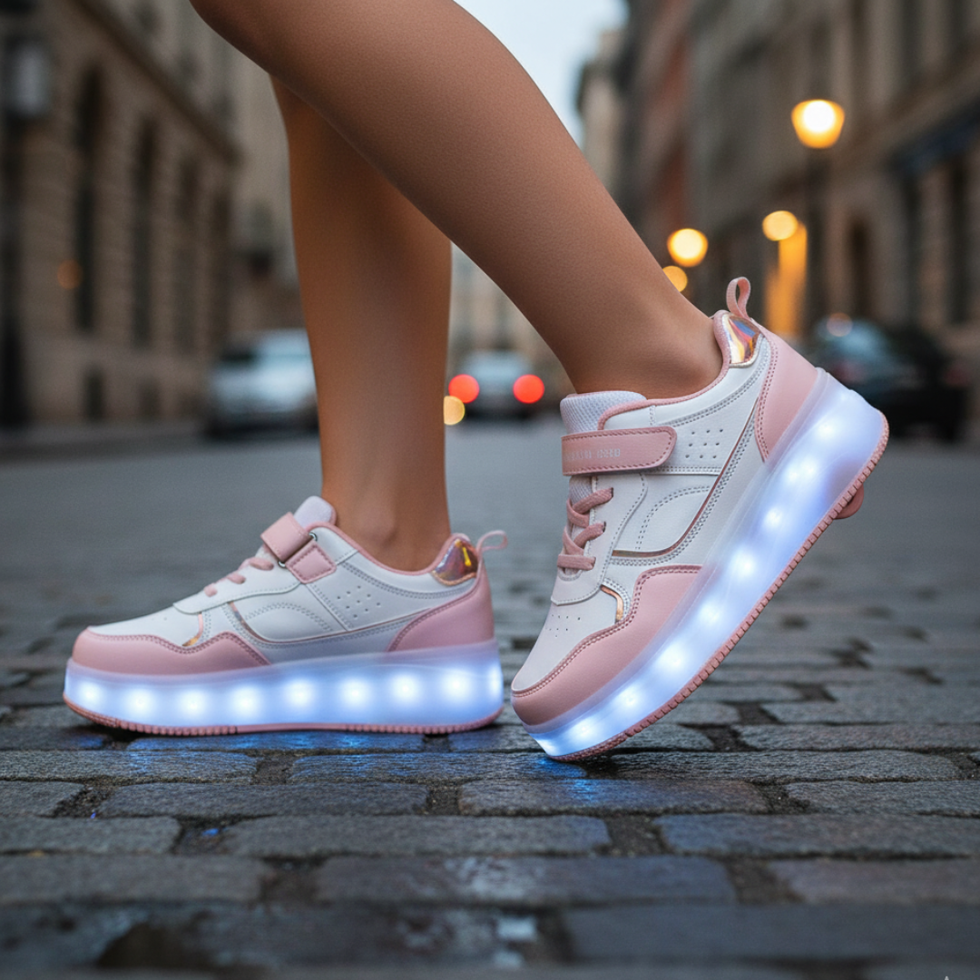 Orthopädische Kinderschuhe mit LED & Rollenfunktion – LuminoStep Skates