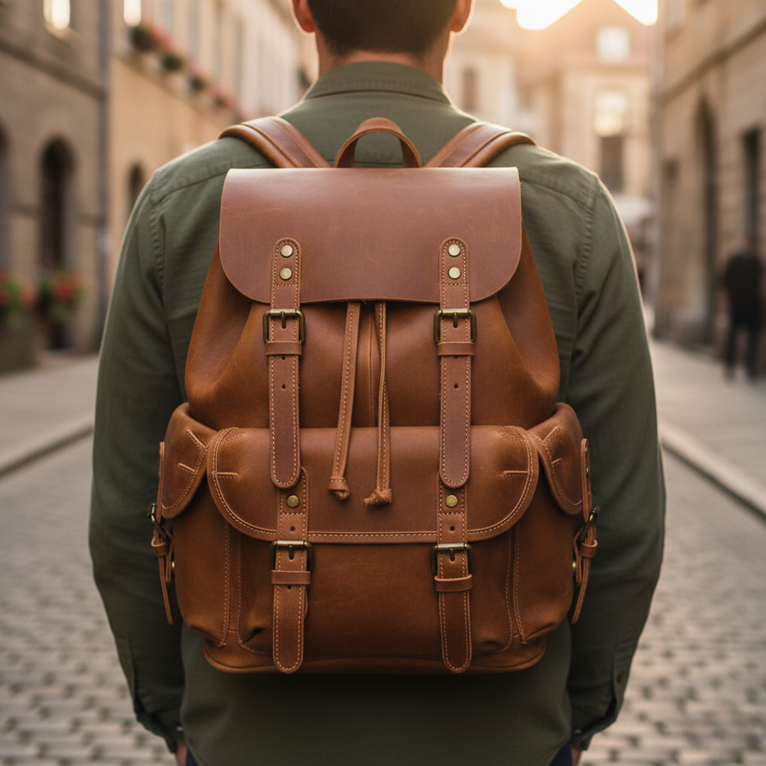Leder Taschen Rucksack groß im Vintage Look mit Laptopfach – HeritagePack