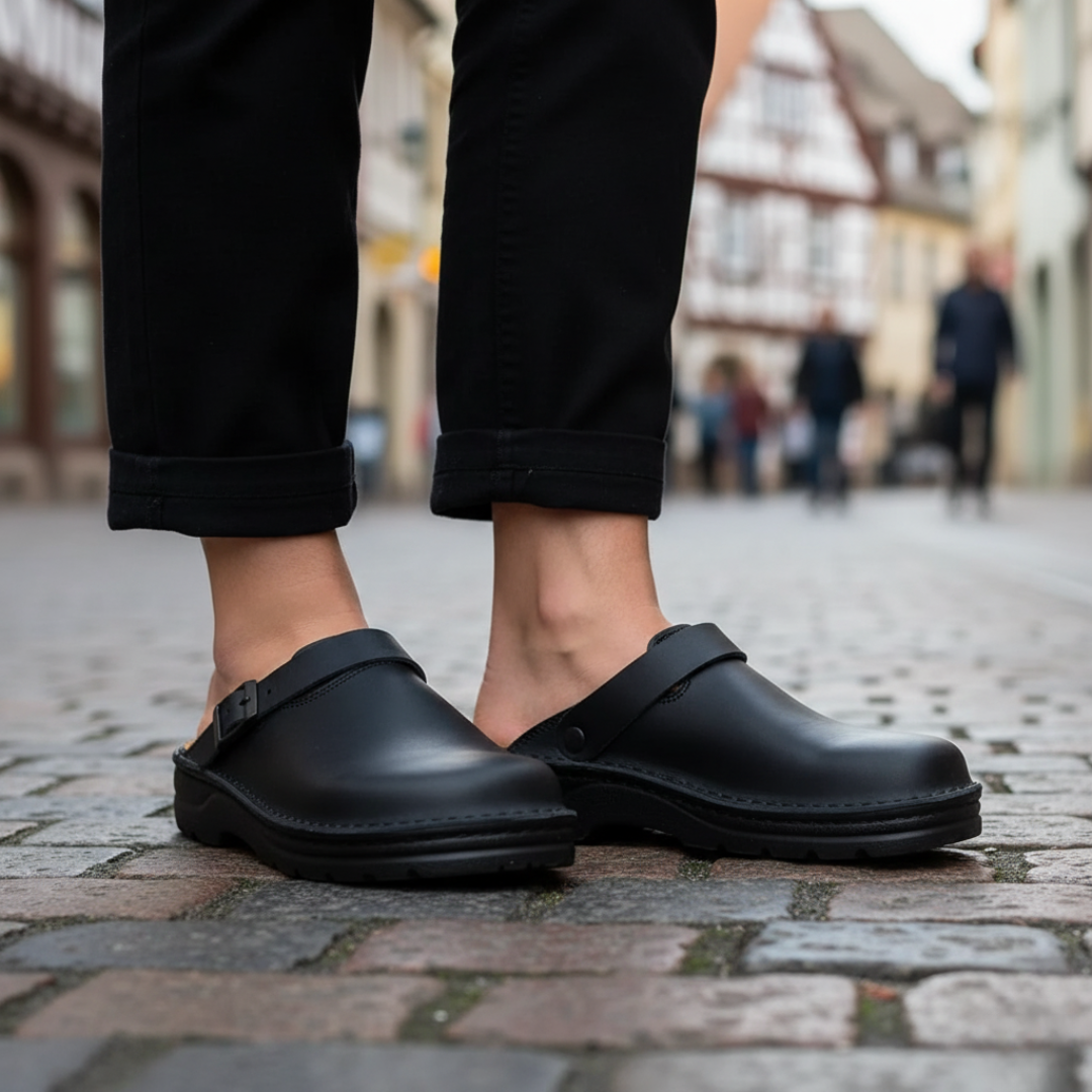 Orthopädische Walkingschuhe aus Leder für Herren mit Komfortfußbett – Nordspur GentleStep