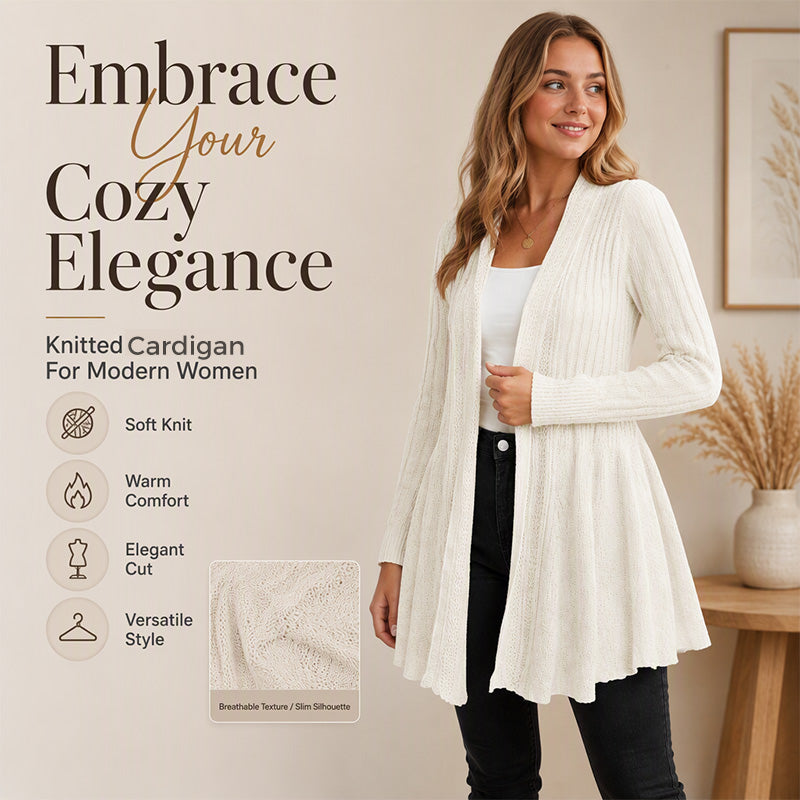 Elegante strukturierte offene Strickjacke – weich, mühelos und leicht zu stylen