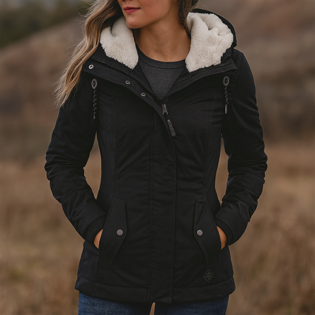 Damen Winterjacke wasserabweisend mit Kapuze & Fleecefutter – Nordveil Coat