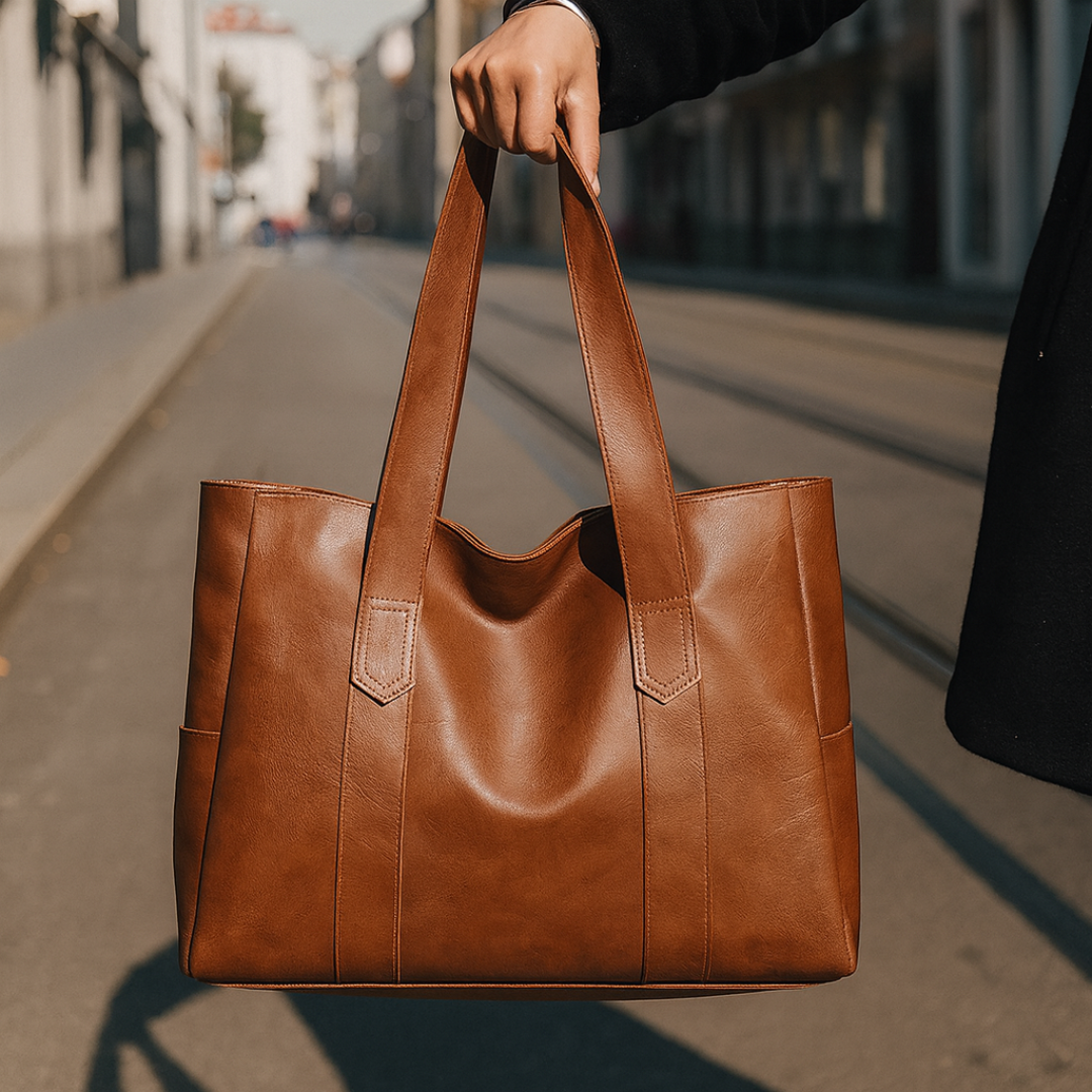 Leder Umhängetasche für Damen mit Magnetverschluss – Verona Classic Bag