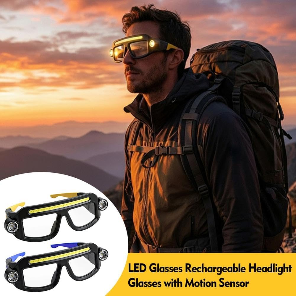 Wiederaufladbare LED-Stirnlampenbrille mit Handwellensensor und Typ-C USB-Aufladung