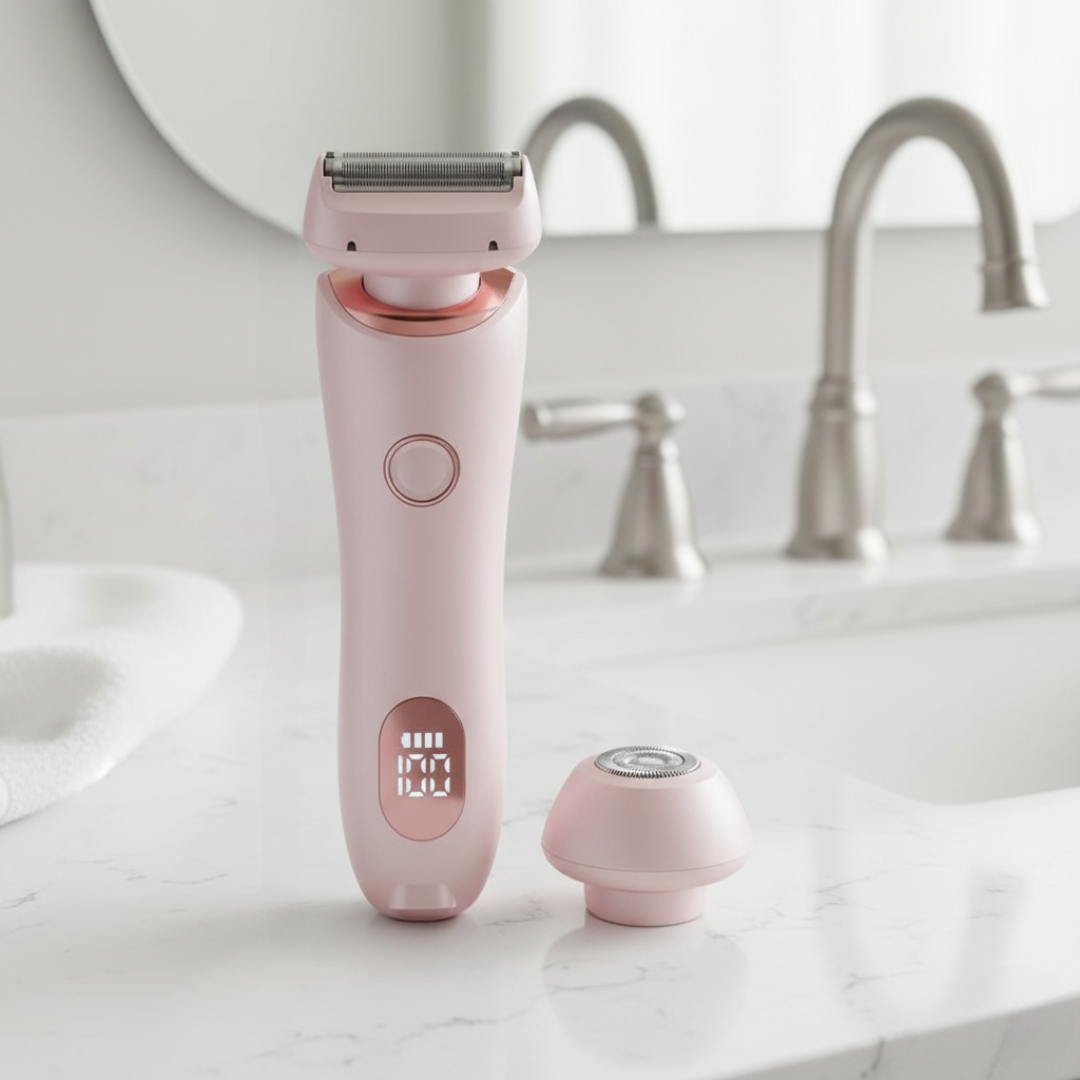 Elektrischer Rasierer Damen 2-in-1 wasserdicht mit LED-Display & Typ-C Schnellladung – SilkGlow Shaver