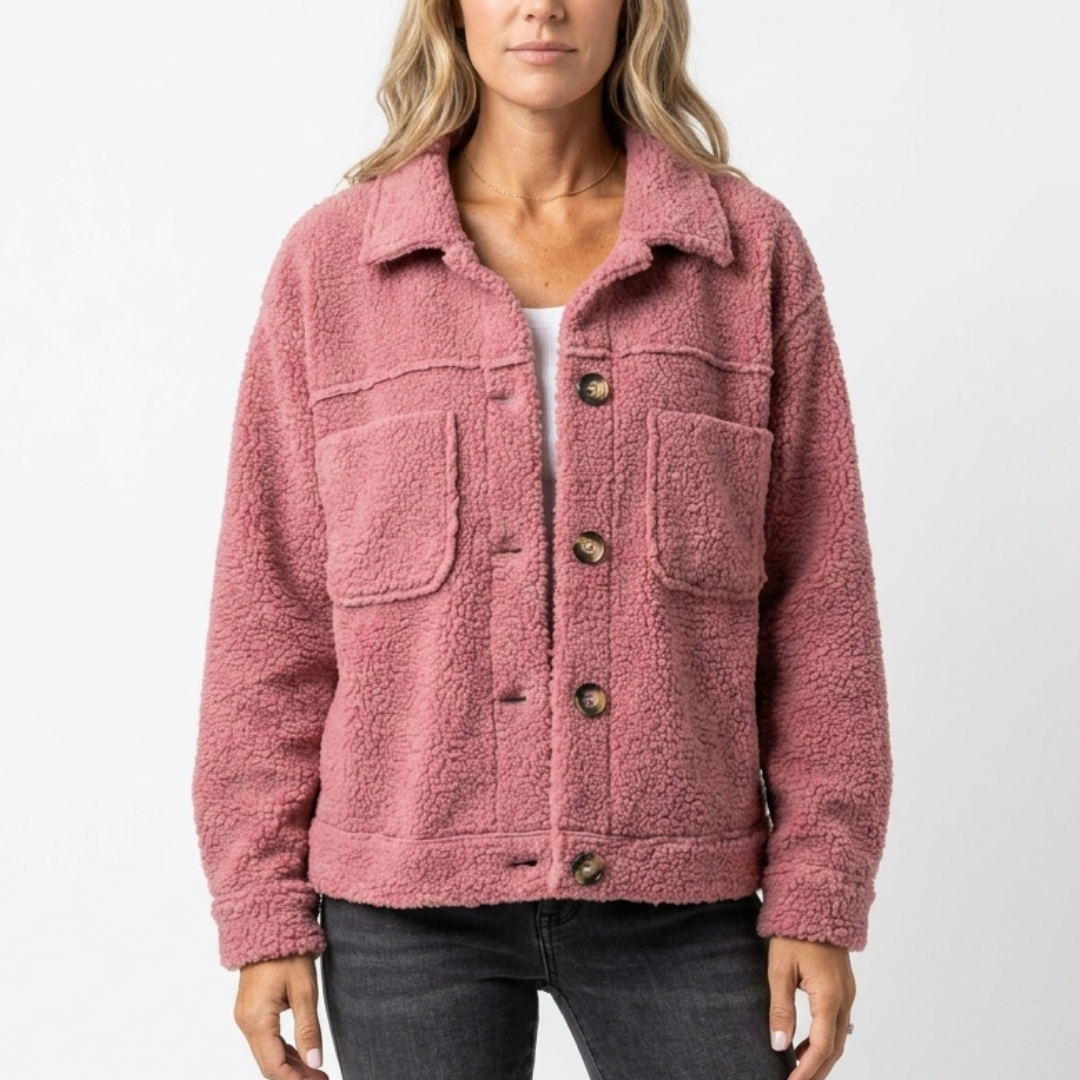 Teddyjacke Damen kurz & warm mit Reverskragen – CozySpring Jacket