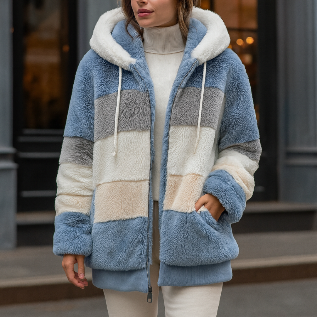 Fleecejacke mit Kapuze & Farbblock-Design – NordLuxe Hoodie