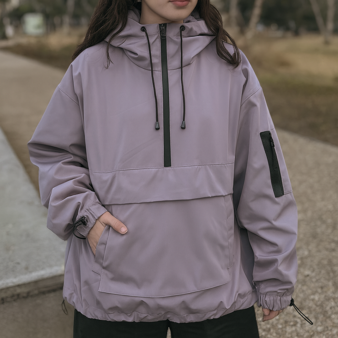 Wasserdichter Allwetter-Mantel mit Kapuze & Fronttasche – StormShield Parka