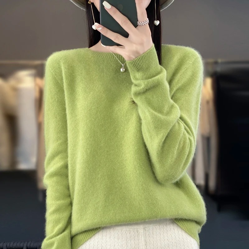 Cashmere Pullover Damen Stilvoller Rundhals, Weich & Komfortabel