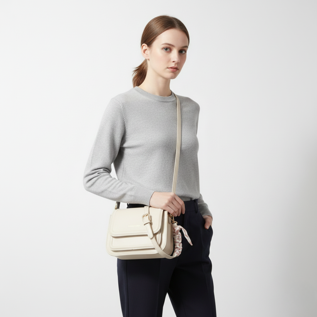 Nordspur | Kleine quadratische Schultertasche aus PU-Leder