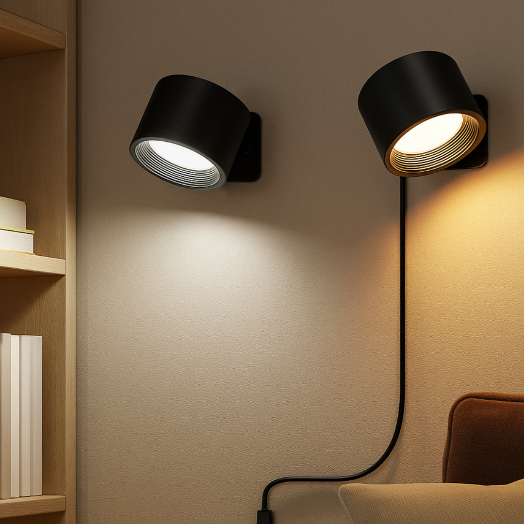 Innenbeleuchtung LED Wandleuchten mit Akku, 360° drehbar & dimmbar – LumoFlex Lights