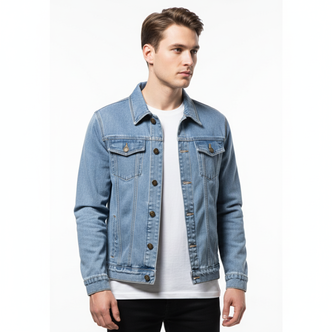 Herren Vintage Jeansjacke – Ironweft Klassische Baumwoll-Outdoorjacke