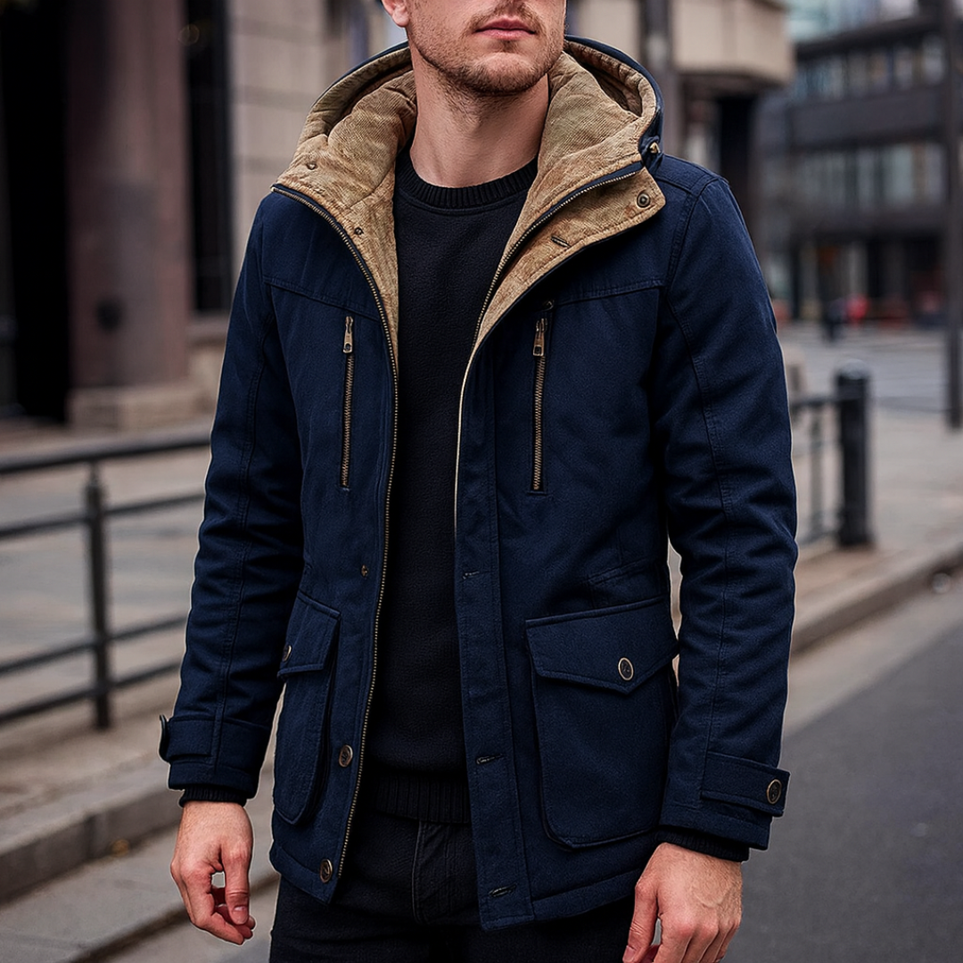 Winterjacke mit Fleecefutter & Kapuze – Nordfell Explorer