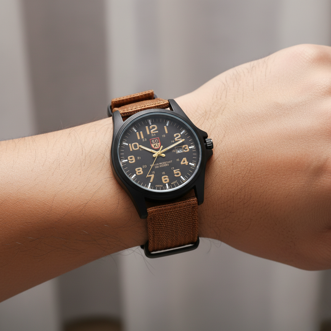 Militär Armbanduhr Edelstahl 45mm wasserdicht & robust – IronTrek Watch