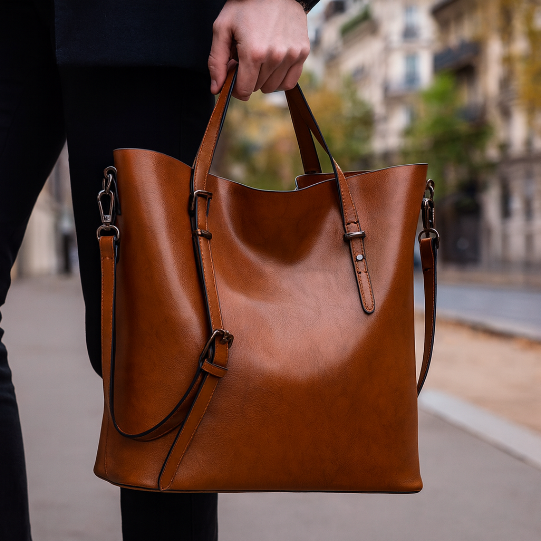 Schultertasche aus Kunstleder mit großem Stauraum & Vintage-Design – AristoBag