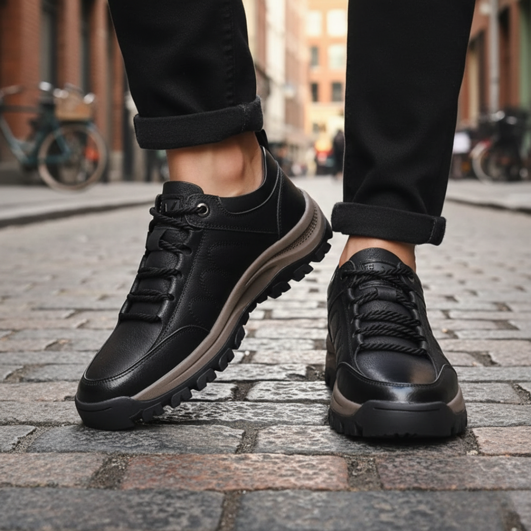 Orthopädische Walkingschuhe aus echtem Leder, wasserdicht & rutschfest – Nordspur Carter