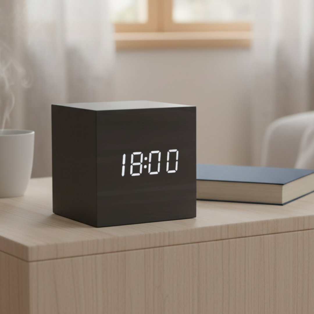 Digitaler Wecker mit LED-Anzeige & Sprachsteuerung – CubeGlow Clock