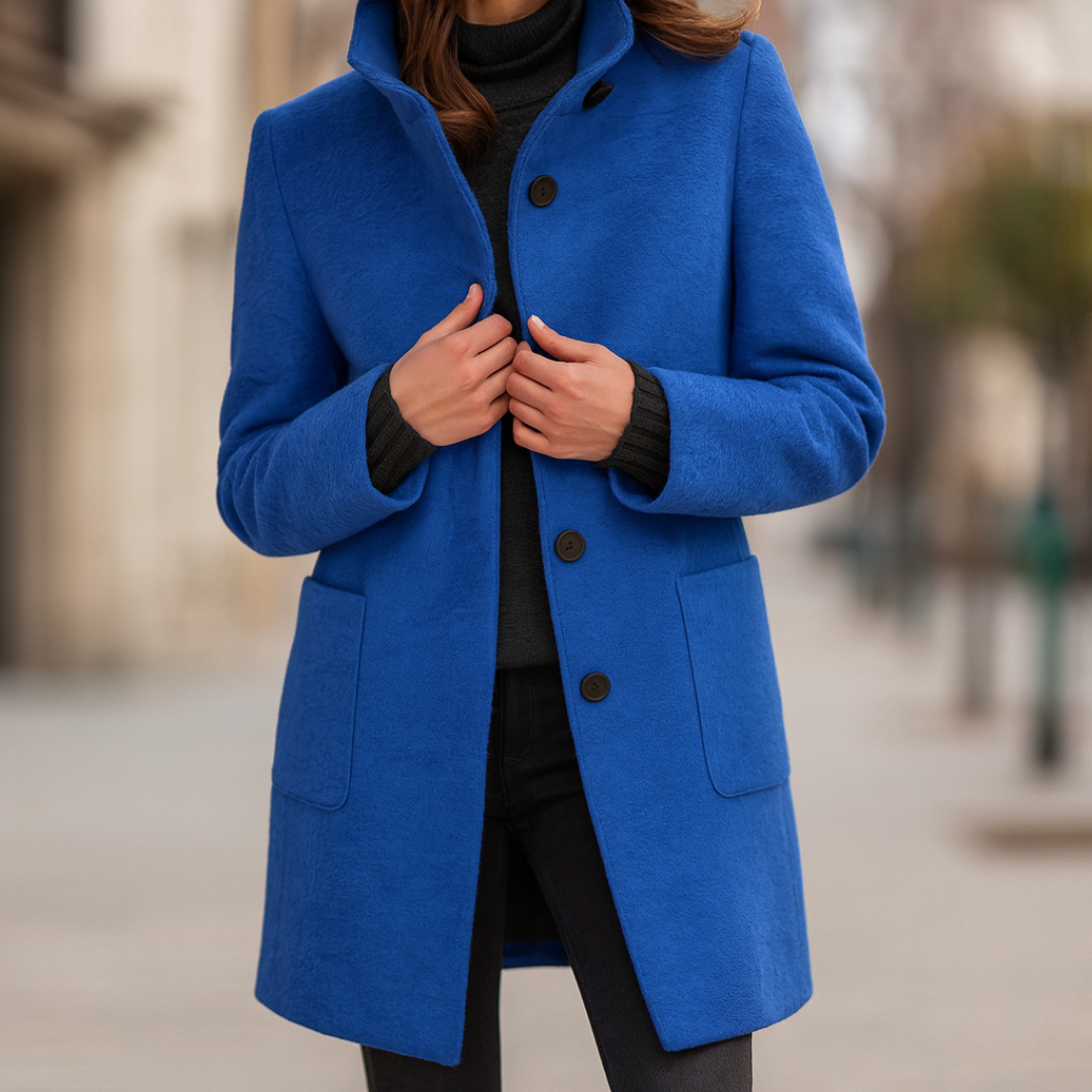 Eleganter Wintermantel Damen lang & warm im Woll-Look – Nordura Coat