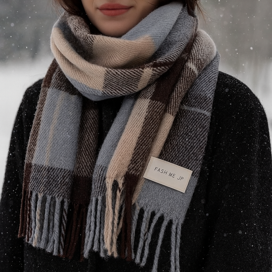 Schal kariert warm Polyester – WinterWeb