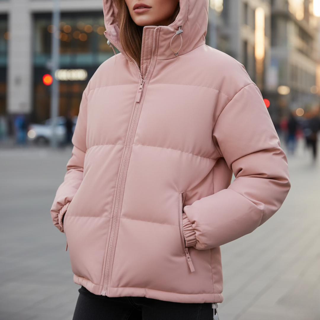 Damen Steppjacke wasserabweisend & leicht | Wintermantel mit Kapuze – Nordlys Puffer