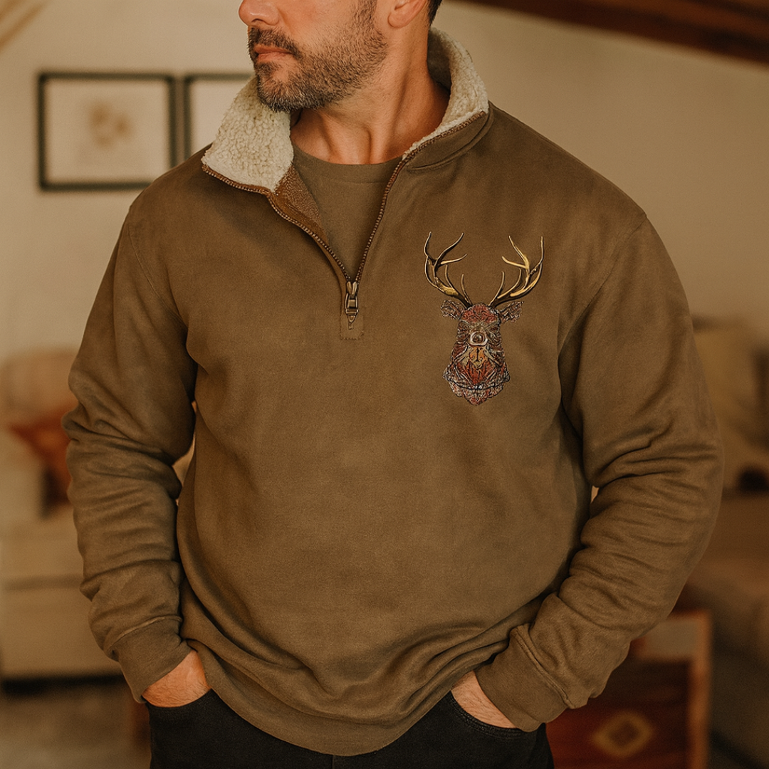 Freizeitjacke mit Stickerei & Fleecefutter – NordicStag Jacket