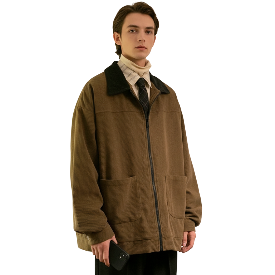 Herren Retro Cord-Bomberjacke – Broadmoor Reißverschlussjacke
