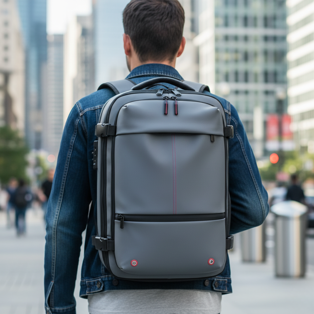 Taschen Rucksack 60L mit Kompressionssystem & Nass-/Trockenfach – PackForm Traveler