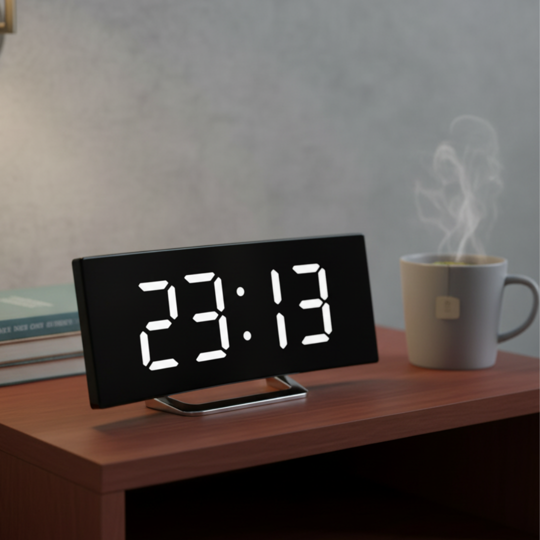 Digitaler Wecker mit Großanzeige & automatischer Dimmfunktion – CurveTime LED